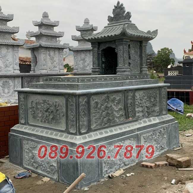 Mẫu mộ bằng đá nguyên khối xanh , trắng đẹp bán Bình Thuận - Mộ đá