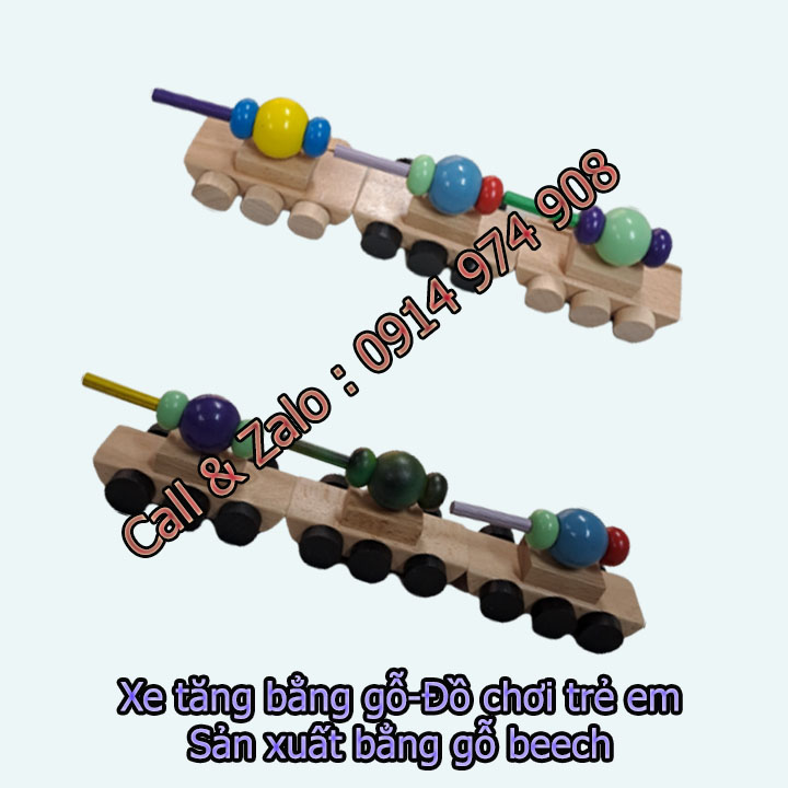 Xe tăng đồ chơi xe trẻ em bằng gỗ beech chất lượng giá rẻ