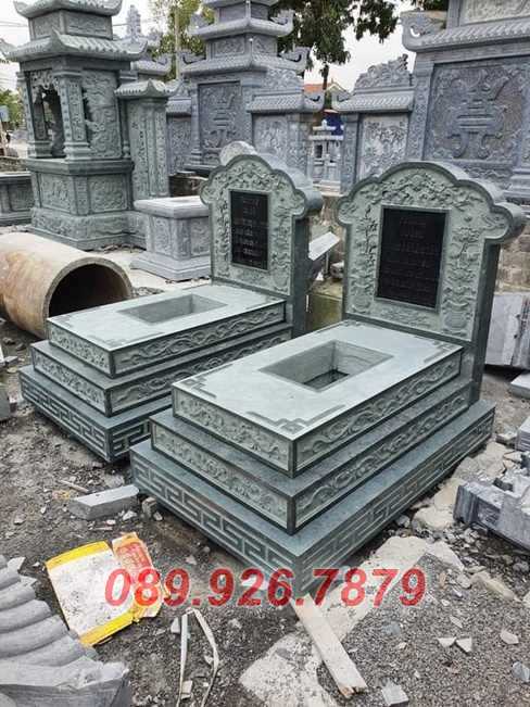 Mộ địa táng - An Giang bán sẵn mẫu mộ bằng đá nguyên khối xanh rêu