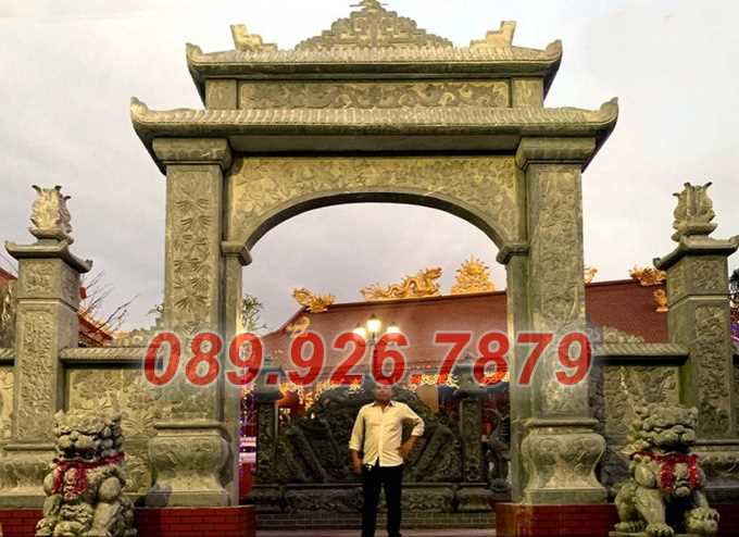 Cổng bằng đá nguyên khối, tự nhiên anh rêu, trắng, vàng bán Ninh Thuận