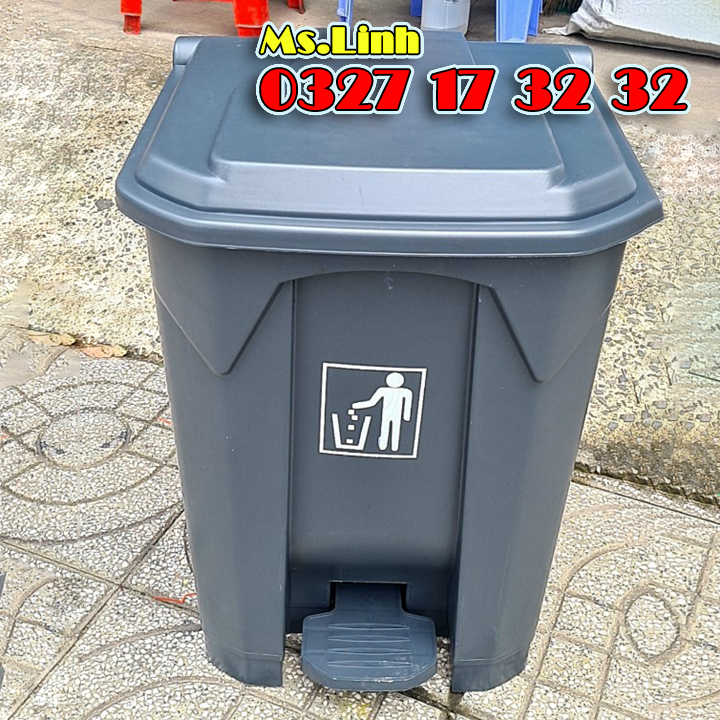 Thùng rác nhựa 30 lít đạp chân gia đình nhập khẩu Minh Khang