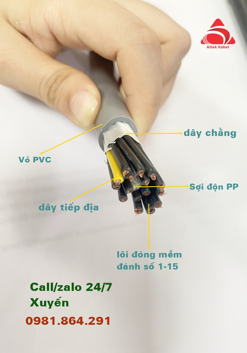 Chuyên cáp điều khiển 12x1.5mm2 lõi đồng chính hãng Altek kabel