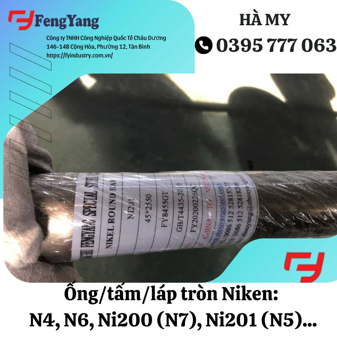 Ống, tấm, lap Niken N4,N6, N7 (NI200),N5 (NI201)