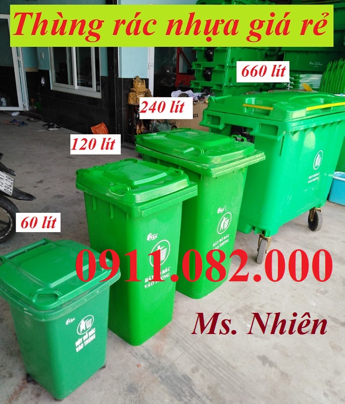 Thùng rác giá rẻ, thùng rác 120l 240l 660l- lh 0911082000