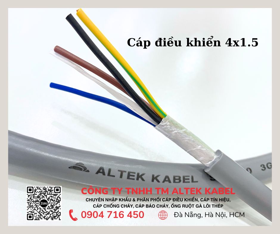 Cáp điều khiển 4x1.5 hiệu Altek Kabel giá tốt