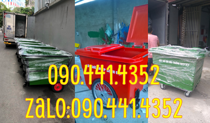 Xe thu gom rác 660L giá rẻ, xưởng xe thu gom rác 1000 lít nhựa HDPE