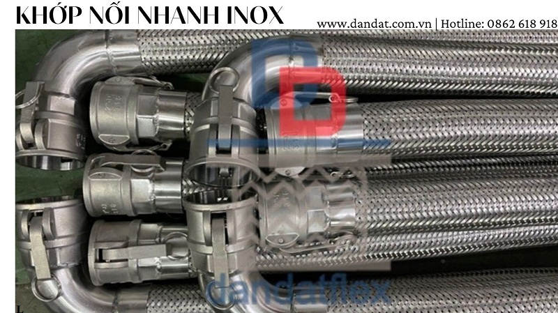 Ống mềm inox bọc cách nhiệt, khớp nối mềm inox nối ren, khớp nối inox