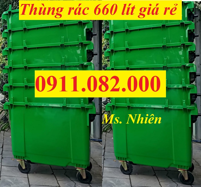 Thùng rác 120l 240l 660l giá rẻ- thùng rác nhựa- lh 0911082000