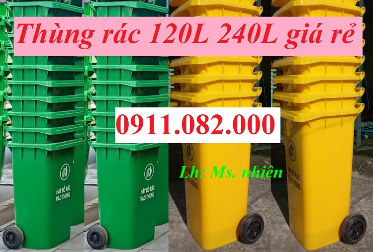 Thùng rác 120l 240l 660l giá rẻ- thùng rác nhựa- lh 0911082000
