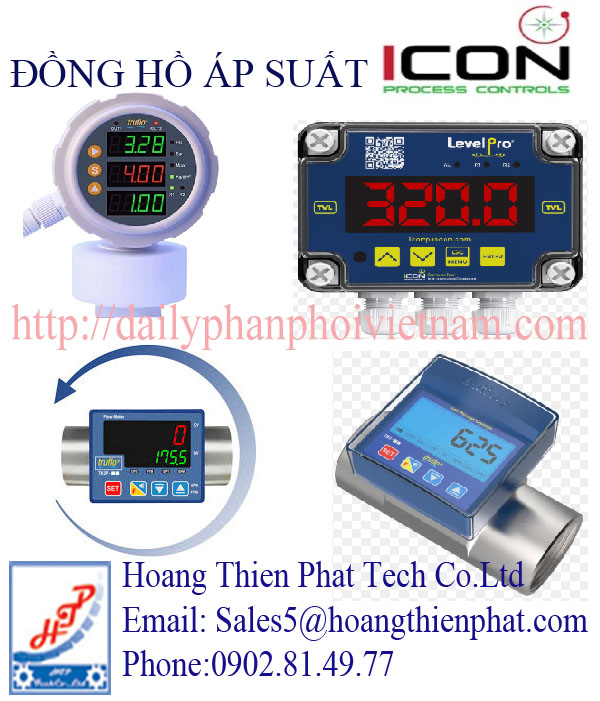 Đồng hồ áp suất Icon Process Controls.
