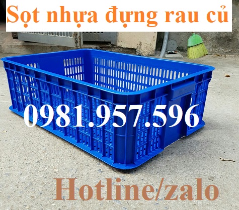 Sóng nhựa hở công nghiệp, rổ nhựa có kích thước 61x42x15