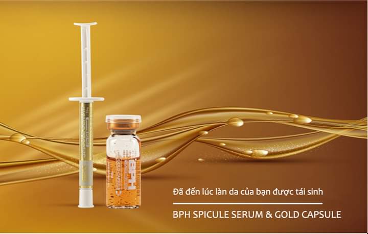Set dưỡng trắng da tại nhà BPH spicule serum 2.5g & gold capsule 7ml