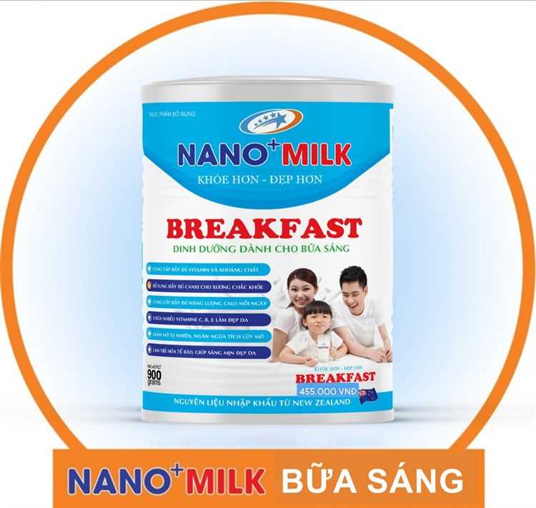 Sữa NANO MILK BREAKFATS 400 Gram-Đầy đủ dinh dưỡng cho 1 bữa sáng