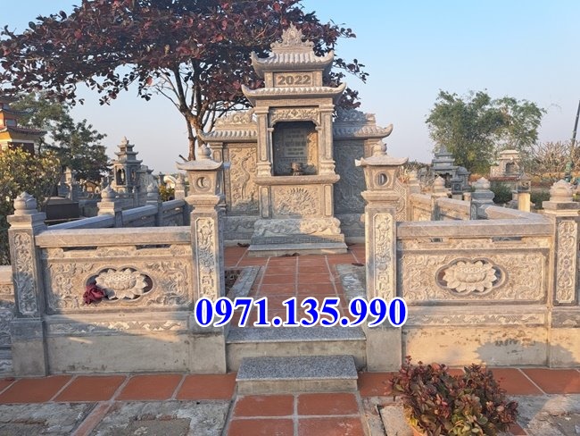 Mẫu khuôn viên khu lăng mộ bằng đá đẹp bán tại Trà Vinh - mộ đá đẹp