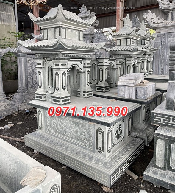 Mộ đá đôi - Mẫu mộ đôi bằng đá đơn giản đẹp bán tại Bắc Giang