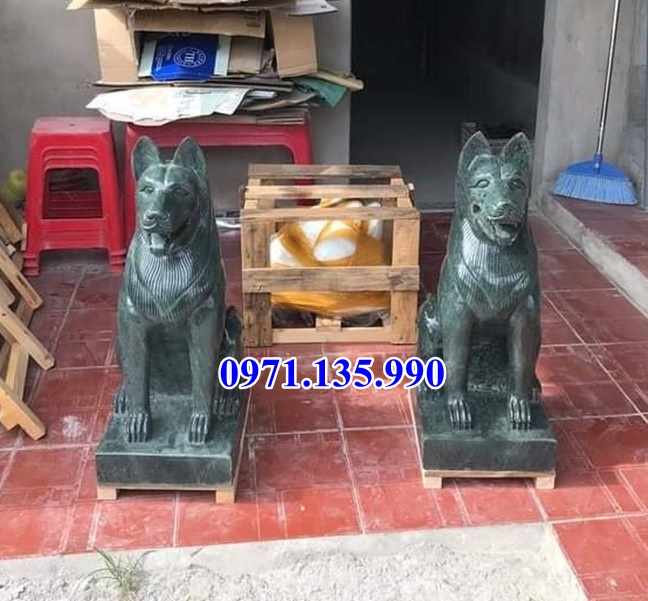 Chó đá đẹp - Mẫu tượng chó bằng đá đơn giản đẹp bán Hà Nội