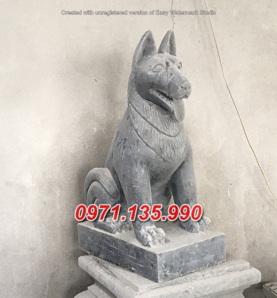 Chó đá đẹp - Mẫu tượng chó bằng đá đơn giản đẹp bán Bình Dương