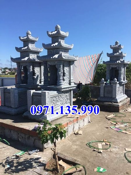 Mộ đá 1 2 3 đẹp - Mẫu mộ gia đình bằng đá đẹp bán Ninh Thuận