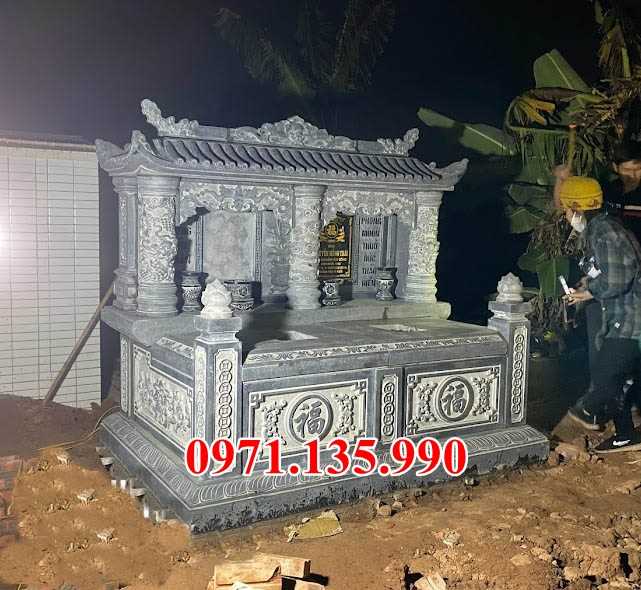 Mộ bằng đá - Mẫu mộ đá xanh cẩm thạch đẹp bán tại Bình Định