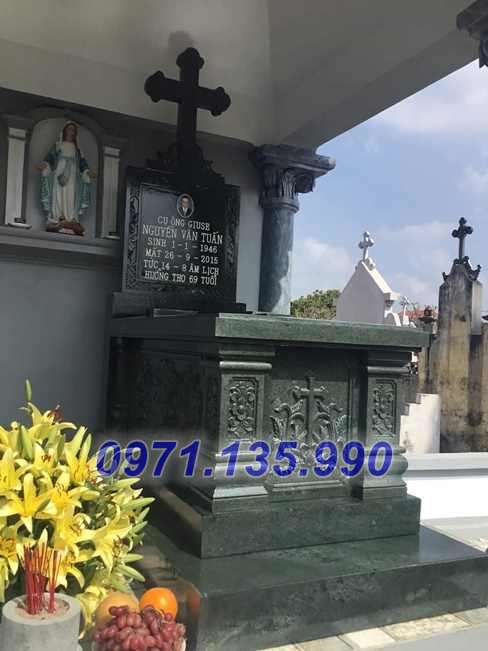 Lăng mộ đạo - Mẫu mộ công giáo bằng đá xanh đẹp bán tại Vĩnh Long