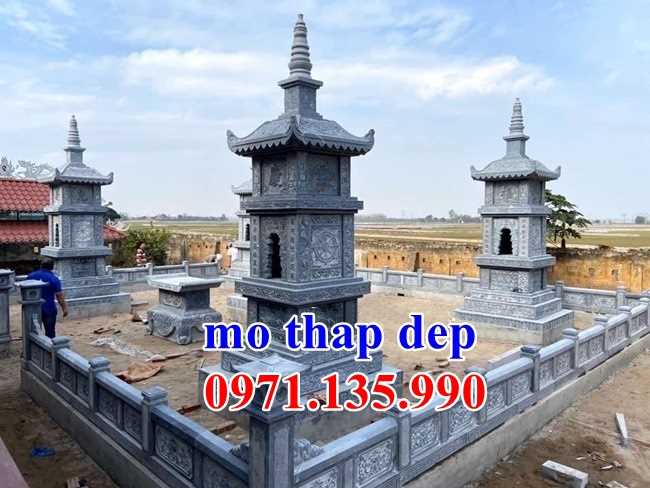 Mộ tháp đá phật giáo - Mẫu mộ tháp bằng đá xanh đẹp bán Trà Vinh