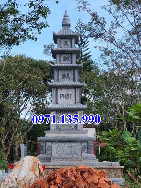 Mộ tháp đá phật giáo - Mẫu mộ tháp bằng đá xanh đẹp bán Trà Vinh
