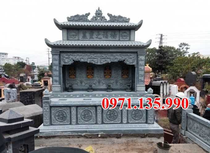 Mộ đá bố mẹ - Mẫu mộ ông bằng đá xanh đẹp bán Lâm Đồng