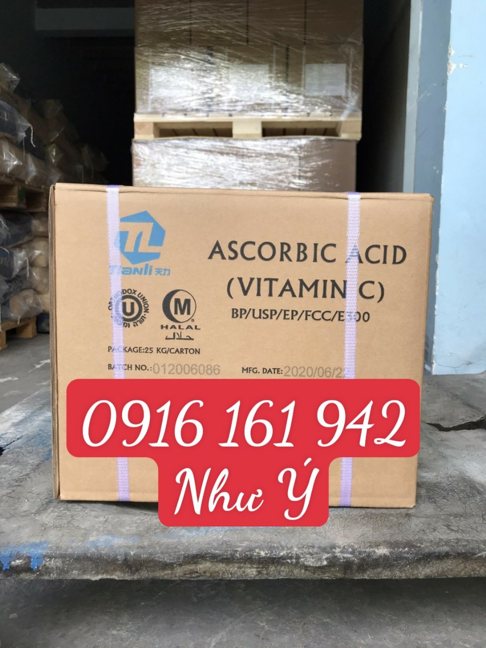 Phân phối VITAMIN C 99% thùng 25kg số lượng lớn, giá tốt