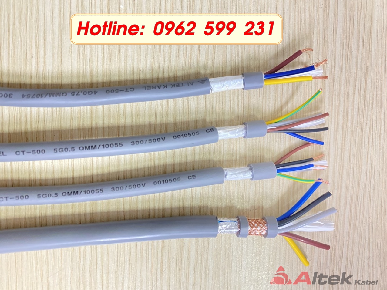 Cáp điều khiển 5 lõi Altek kabel SH-500 0.5 đến 1.5 mm2
