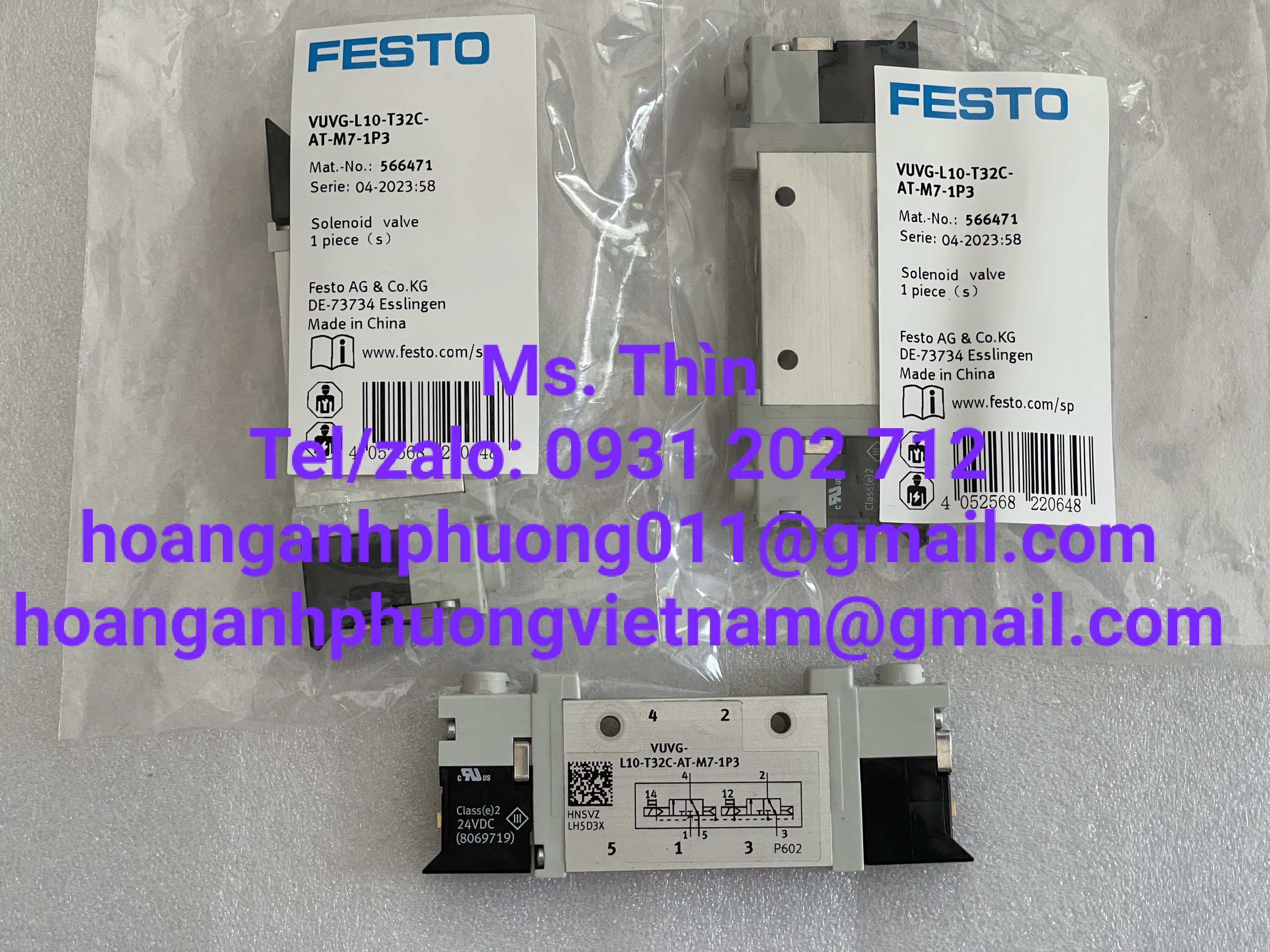 VUVG-L10-T32C-AT-M7-1P3  Van điện từ Festo  new 100%