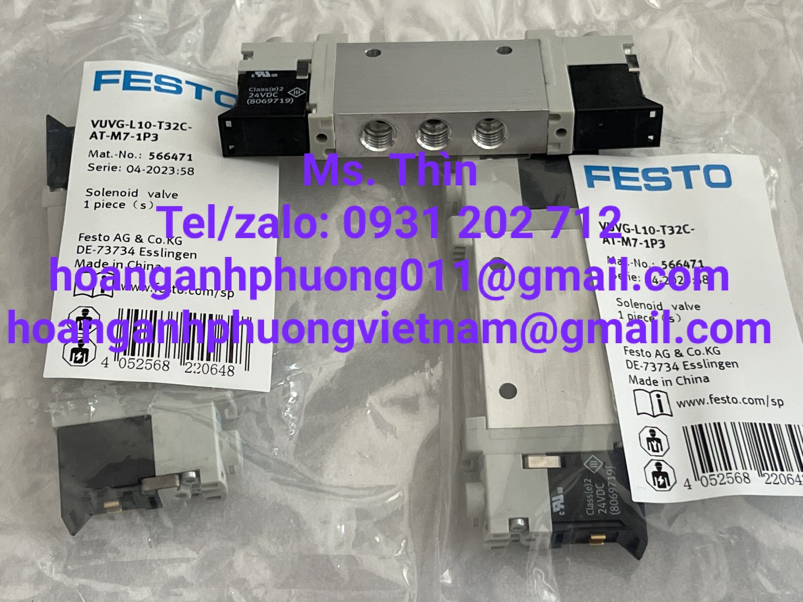 VUVG-L10-T32C-AT-M7-1P3  Van điện từ Festo  new 100%