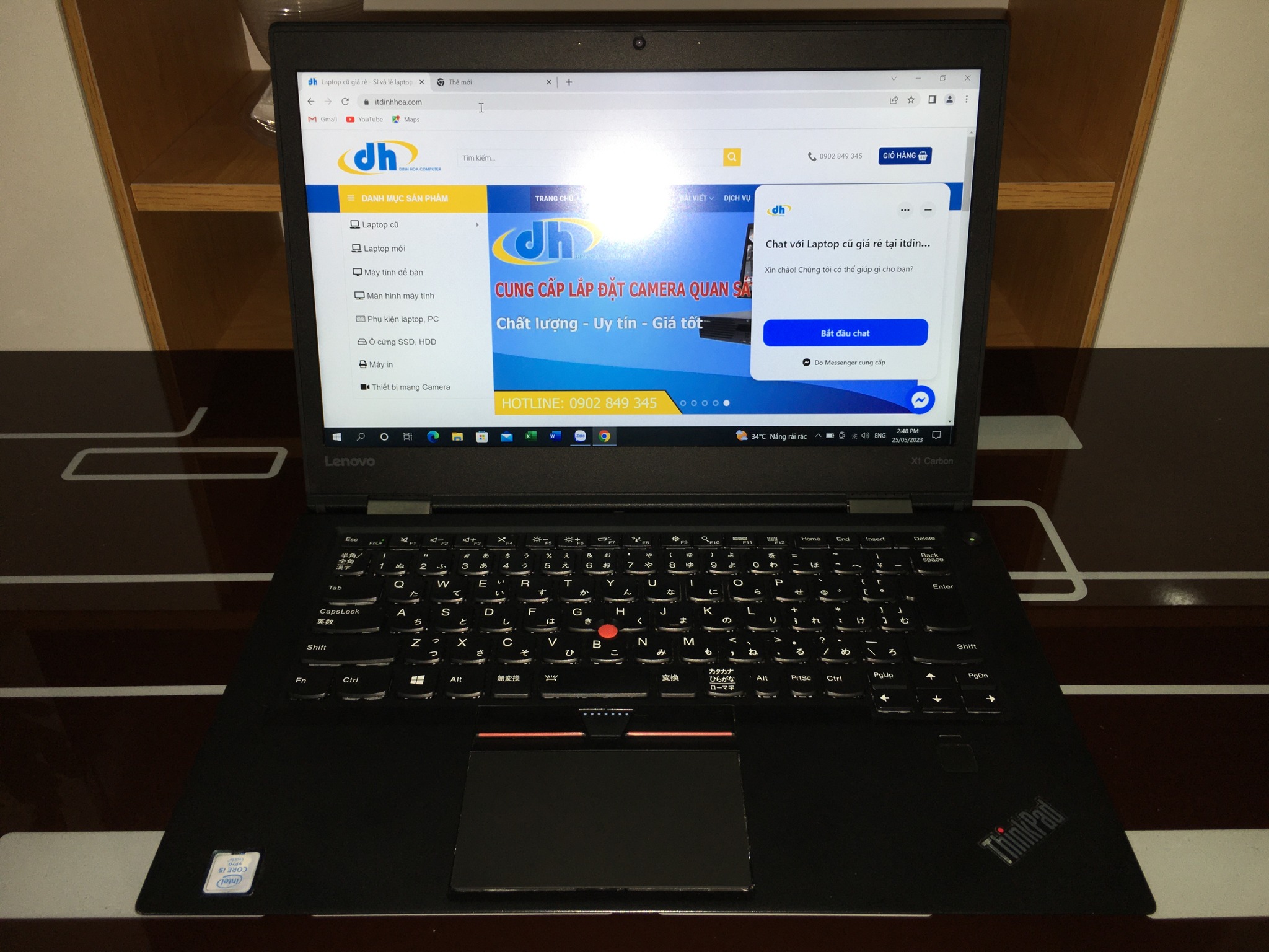 Lenovo Thinkpad X1 Carbon gen 4/i5-6300U/Ram 8GB/SSD 256 GB/14inch FHD