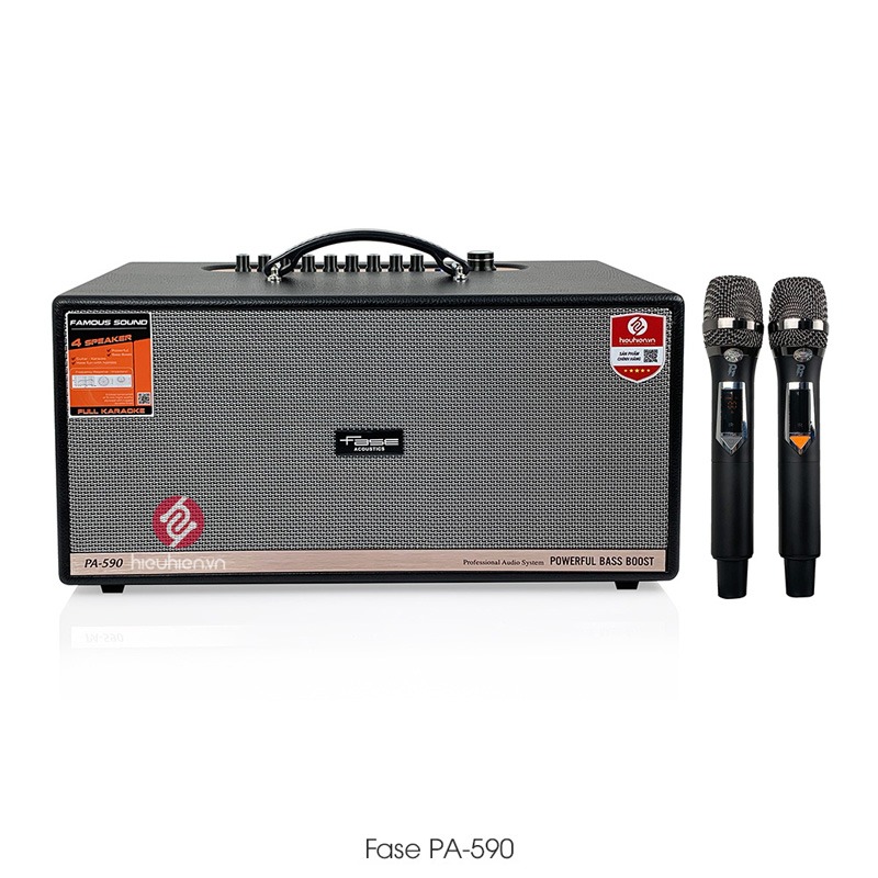 Loa Karaoke Xách Tay Fase PA-590 (650W) Kèm 2 Micro
