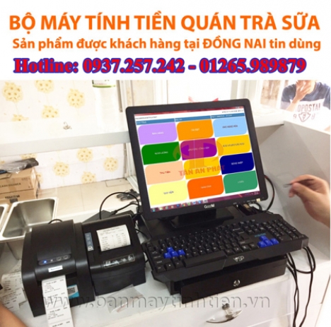 Máy tính tiền in hóa đơn thanh toán cho quán trà sữa tại Hòa Bình, Thái Nguyên, Lạng Sơn