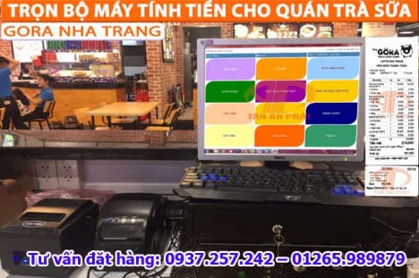 Máy tính tiền rẻ cho quán trà sữa tại Quảng Trị, Quảng Bình, Huế