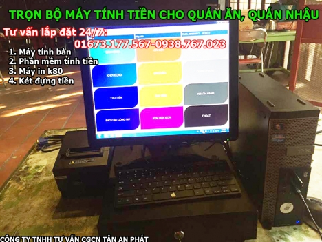 Máy tính tiền quán ăn, quán nhậu tại Hà Tĩnh, Quảng Bình, Quảng Trị
