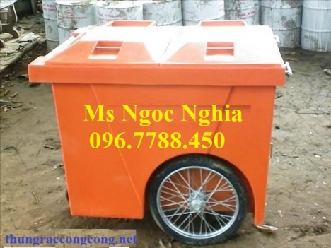 Bán xe gom rác đô thị-xe rác công nghiệp 450l-660l