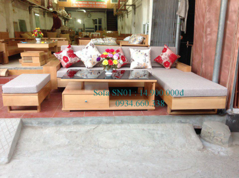 Bộ sofa gỗ phòng khách SN01
