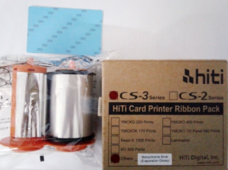 Ruy băng bạc dùng máy in thẻ nhựa HiTi CS320