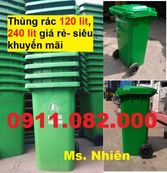 Nhà phân phối thùng rác 120 lít, 240 lít giá rẻ- xe đẩy rác 660 lít