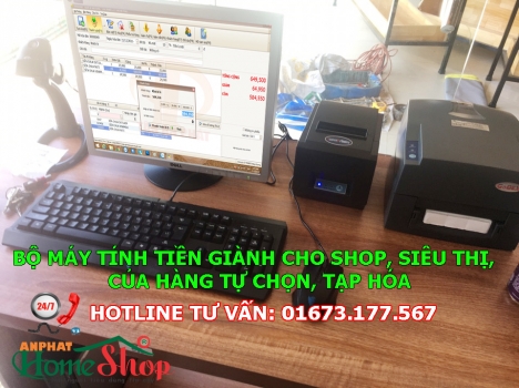 Máy tính tiền trọn bộ cho shop giầy dép, quần áo tại Đồng Nai