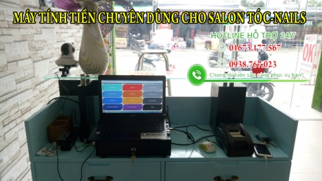 Máy tính tiền salon tóc-nails trọn bộ tại Tây Ninh