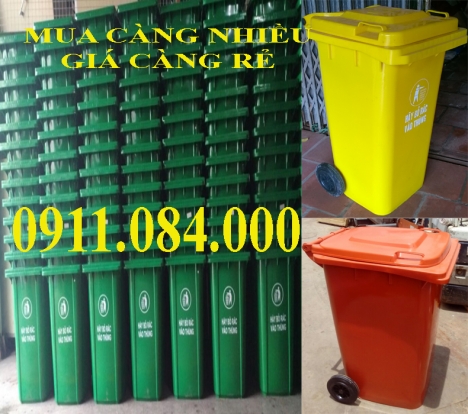 Bán thùng rác công cộng 120 lít màu xanh tại quận Bình Tân