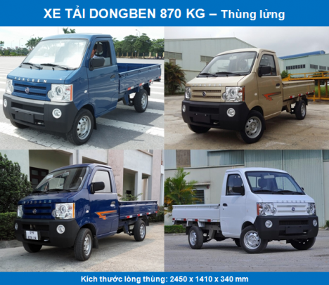Xe tải DONGBEN 870 KG - thùng lửng - thùng 2m4