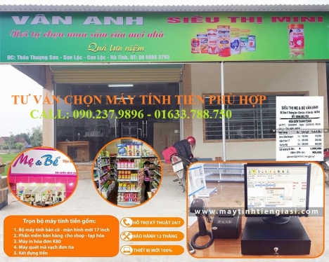 Máy tính tiền cho siêu thị mini tại TP Hòa Bình