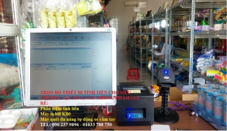 Máy tính tiền trọn bộ cho cửa hàng tạp hóa bán tại Hà Tĩnh