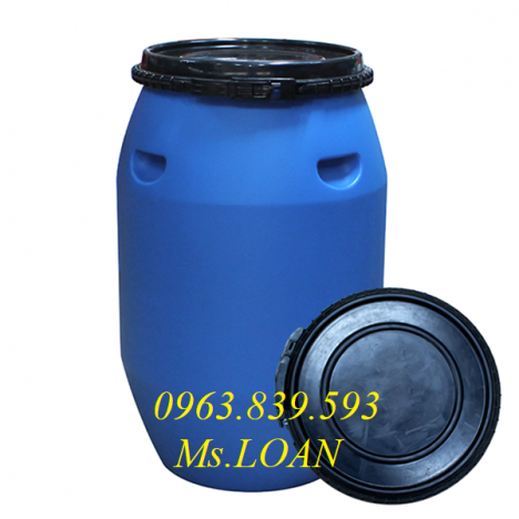 Pp thùng phuy nhựa 120L đựng nước, thùng nhựa đựng hóa chất công nghiệp