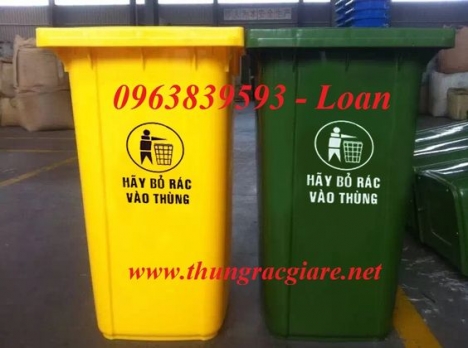 Thùng rác môi trường - Thùng rác 240L thu gom rác công cộng giá rẻ