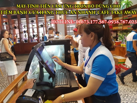 Bán máy tính tiền cảm ứng cho tiệm bánh kem bánh ngọt tại Tiền Giang