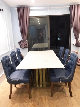 Bộ bàn ăn 6 ghế Charles bọc nệm - sự hoàn hảo đến từng đường nét